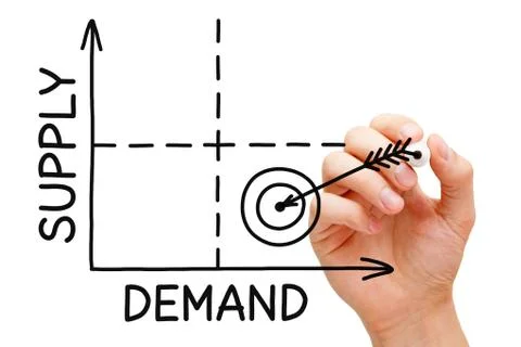 High Demand Low Supply Graph Concept 스톡 사진