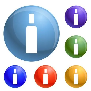High density bottle icons set vector 库存插图