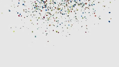 High Density - Multicolored Party Confetti Falling Down. Alpha Channel Stock Footage 149036827