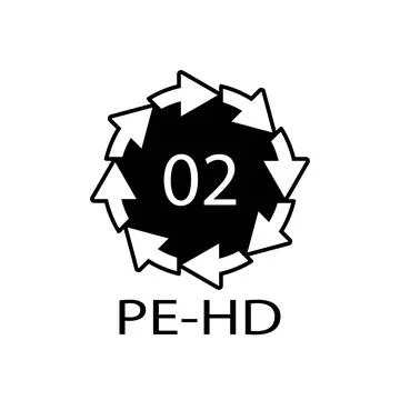 High-density Polyethylene 02 PE-HD Icon Symbol Stock-Illustration