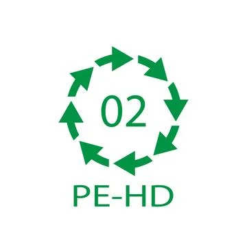 High-density Polyethylene 02 PE-HD Icon Symbol Stock Illustration