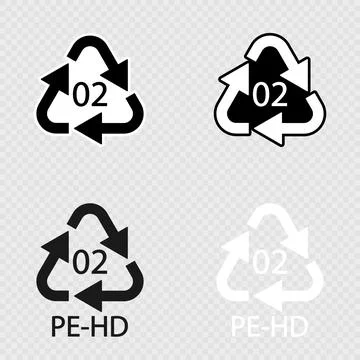 High density Polyethylene 02 PE HD set. Stock Illustration