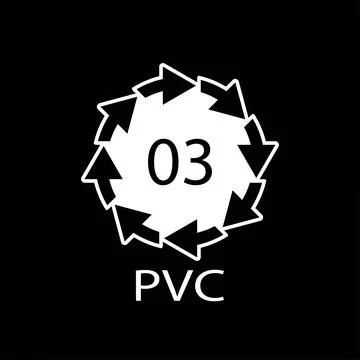 High-density Polyethylene 03 PVC Icon Symbol Stock Illustration