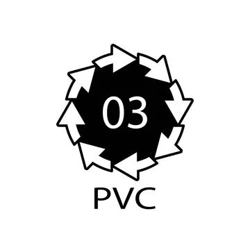 High-density Polyethylene 03 PVC Icon Symbol 库存插图