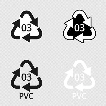 High density Polyethylene 03 PVC Set. Stock Illustration