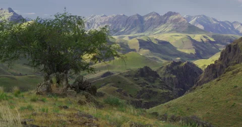 High Desert canyons, green from spring rains, Imnaha River OR Stock Footage 59549287