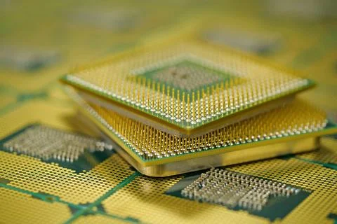 High detail image of computer processor pins illustrating hardware precision Stock Photos