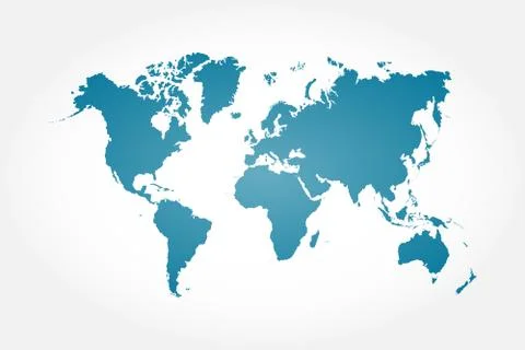 High detail world map . Stock Illustration