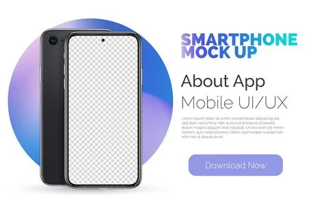 High detailed 3d vector smartphone mockup for your app ui design. Realistic Stock Illustration