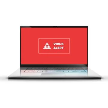 High-detailed computer with virus alert, vector illustration Illustrazione stock