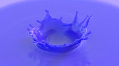 High-detailed crown splash of blue paint frozen in time Stock Footage 68494680
