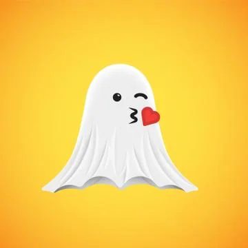 High-detailed cute ghost emoticon, vector illustration Stock Illustration