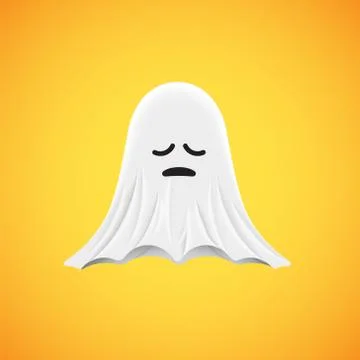 High-detailed cute ghost emoticon, vector illustration Stock Illustration