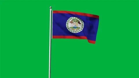 High detailed flag of Belize. National Belize flag. North America. 3D illus.. Stock Illustration