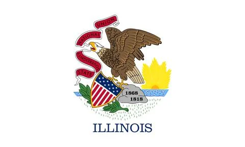 High detailed flag of Illinois. Illinois state flag, National Illinois flag.. Stock Illustration