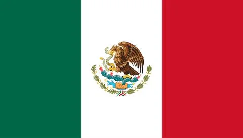 High detailed flag of Mexico. National Mexico flag. Europe. 3D illustration. Stock Illustration