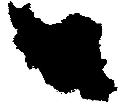 High detailed illustration map - solid Iran country Map Stock Illustration