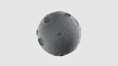 High detailed loopable animation of a stylized moon with craters Stock Footage 339957097