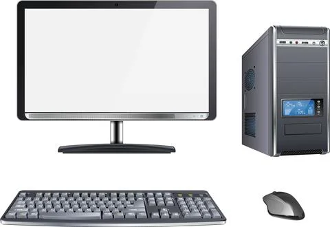 High Detailed Modern Computer 库存插图
