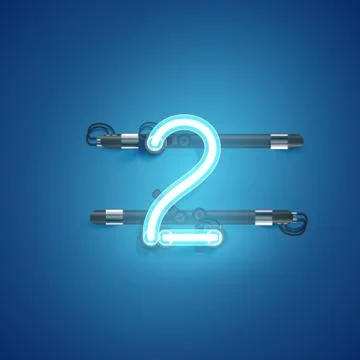 High detailed neon character from a set, vector illustration Stock Illustration