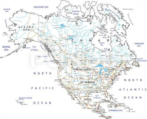 High detailed North America road - High Detailed North America Road Illustration 153655811 Iconl