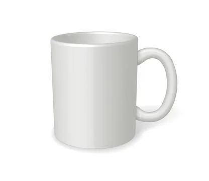 High detailed realistic white vector mug, ceramic cup for coffee or tea isola Stock Illustration