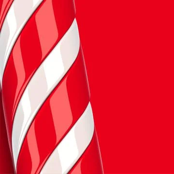 High detailed red candy cane, vector illustration Stock Illustration