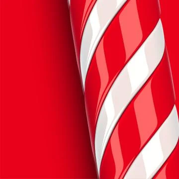 High detailed red candy cane, vector illustration Illustrazione stock
