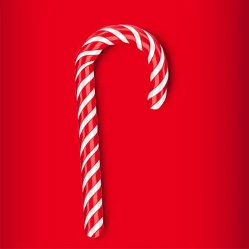 High detailed red candy cane, vector illustration Illustrazione stock