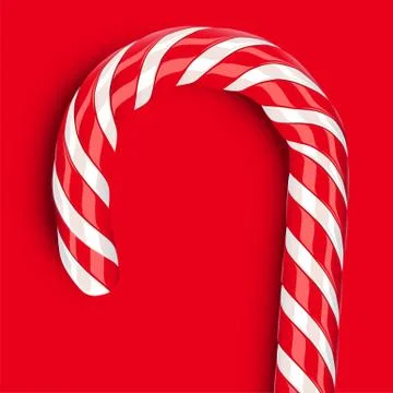 High detailed red candy cane, vector illustration 스톡 일러스트