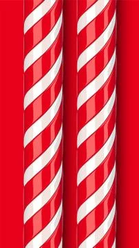 High detailed red candy cane, vector illustration Stock Illustration