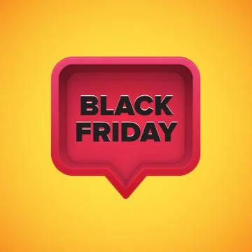 High-detailed red speech bubble with 'BLACK FRIDAY' title, vector illustratio Stock Illustration