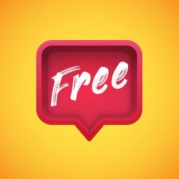 High-detailed red speech bubble with 'Free' title, vector illustration Stock Illustration