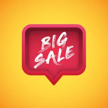 High-detailed red speech bubble with 'BIG SALE' title, vector illustration Stock Illustration