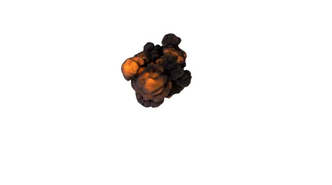 High detailed slow motion explosion isolated on white background, top view Stock Footage 24616523