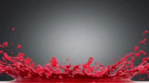 High-detailed splash of paint drop falling into paint surface Stock Footage 24616106