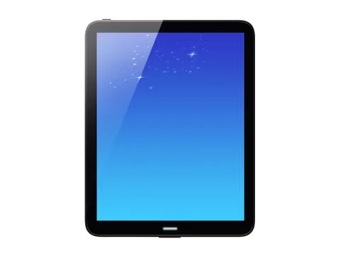 High-detailed tablet pc on white background, 3d render. Illustrazione stock