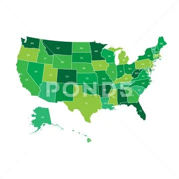 High detailed USA map with federal states. Vector illustration United states Stock Illustrationen
