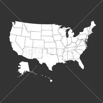 High detailed USA map with federal states. Vector illustration United states Stock Illustration