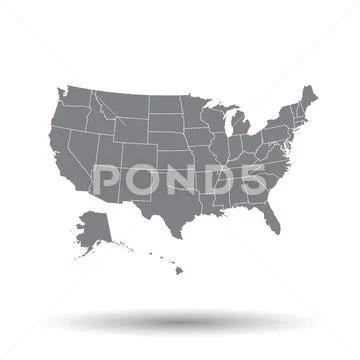High detailed USA map with federal states. Vector illustration United states Stock Illustrationen