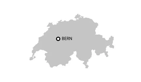 High detailed vector map with capital, Bern- Switzerland Stock Illustration