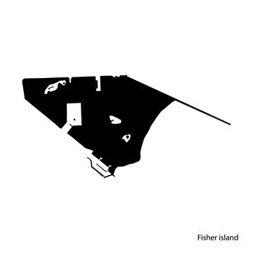 High detailed vector map Fisher island Stock Illustration
