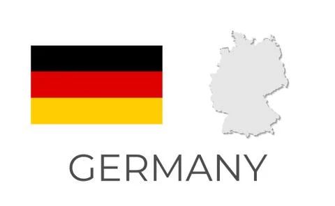 High detailed vector map of Germany with flag. EPS10. Stock Illustration