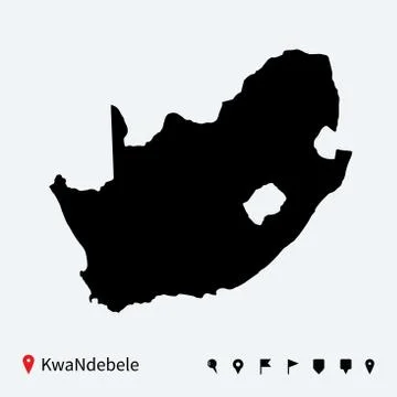 High detailed vector map of KwaNdebele with navigation pins. Stock-Illustration