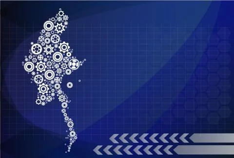 High detailed vector map - Myanmar Illustrazione stock