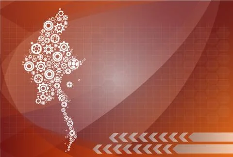 High detailed vector map - Myanmar Stock Illustration