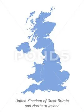 High detailed vector map - United Kingdom of Great Britain and Northern Irela Stock Illustration