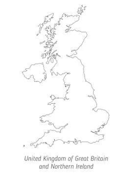 High detailed vector map - United Kingdom of Great Britain and Northern Irela Stock Illustration