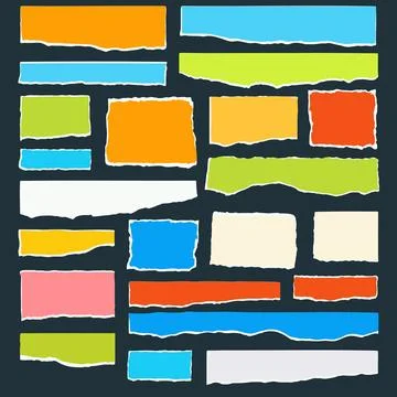 High details vector torn and note paper collection Stock Illustration