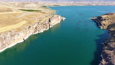 High Diagonal Aerial Flight Across Dramatic Canyon Landscape Stock Footage 340137519